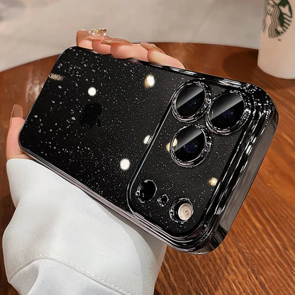 Luxury Glitter Hard Plating Clear Case for iPhone 14 15 16 17