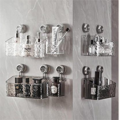 No-Drill Clear Wall Caddy: Suction Cup Storage Innovation