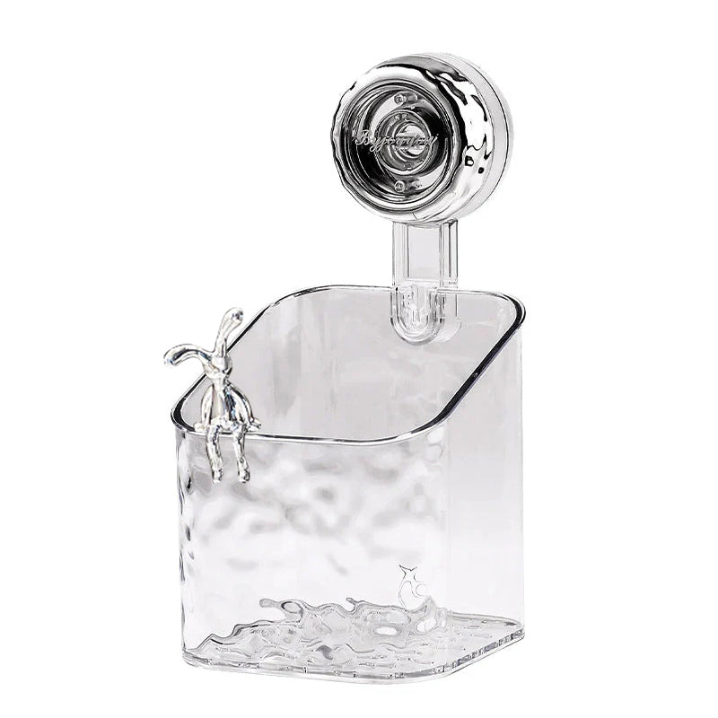 No-Drill Clear Wall Caddy: Suction Cup Storage Innovation